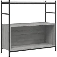 vidaXL Boekenrek 80x30x78,5 cm bewerkt hout en ijzer grijs sonoma