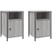 vidaXL Nachtkastjes 2 st 40x42x60 cm bewerkt hout grijs sonoma eiken