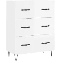 vidaXL Dressoir 69,5x34x90 cm bewerkt hout hoogglans wit