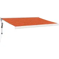 vidaXL Luifel uittrekbaar 3,5x2,5 m stof en aluminium oranje en bruin
