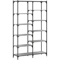 vidaXL Boekenrek 100x32x170 cm bewerkt hout en ijzer grijs sonoma