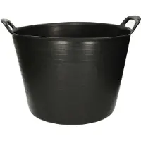 Forte Plastics Flexibele kuip emmer/wasmand rond zwart 42 liter - Wasmanden