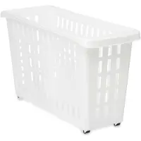 Kipit Keukentrolley organizer op wieltjes - wit - kunststof - kast organizer - 46 x 17,5 x 26 cm - Opberg trolley