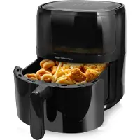 Emerio Airfryer XL - 5 Liter Heteluchtfriteuse - Regelbare thermostaat 80ºC tot 200ºC - 12 Kookprogramma's - Digitaal display - Timer functie - Kijkvenster - Cool touch - AF-129329.3 Zwart