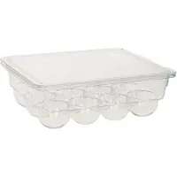 Forte Plastics Eierdoos - koelkast organizer eierhouder - 12 eieren - transparant - kunststof - 22,5 x 17,5 cm - Vershoudbakjes