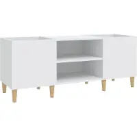 vidaXL Platenkast 121x38x48 cm bewerkt hout wit