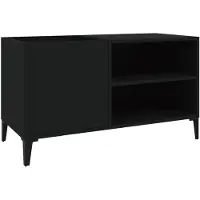 vidaXL Platenkast 84,5x38x48 cm bewerkt hout zwart