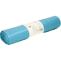 Papstar 25x stuks afvalzakken/vuilniszakken - 120 liter - blauw - Containerzakken - Vuilniszakken