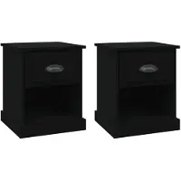 vidaXL Nachtkastjes 2 st 39x39x47,5 cm bewerkt hout zwart