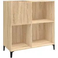 vidaXL Platenkast 84,5x38x89 cm bewerkt hout sonoma eikenkleurig