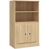 vidaXL Hoge kast 60x35,5x103,5 cm bewerkt hout sonoma eikenkleurig