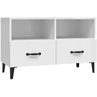 vidaXL TV-kast, hoogglanzwit, 80x36x50 cm, van houtvezel