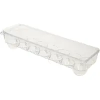 Forte Plastics Eierdoos - koelkast organizer eierhouder - 14 eieren - transparant - kunststof - 37 x 11,5 cm - Vershoudbakjes