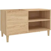 vidaXL Platenkast 84,5x38x48 cm bewerkt hout sonoma eikenkleurig