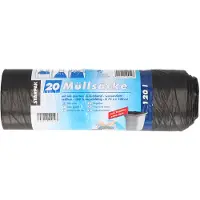 Papstar 20x stuks afvalzakken/vuilniszakken - 120 liter - extra stevig - containerzakken - Vuilniszakken