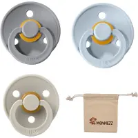 BIBS fopspeen - maat 3 18+ maanden - 3 stuks – Cloud - Baby Blue - Sand + Monkiezz speenzakje
