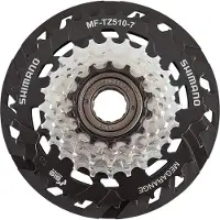 Shimano MF-TZ510 Screw-On cassette 7-speed met spaakbeschermer, zwart/zilver