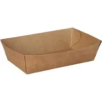 Papstar Snackbakje, karton "pure" 3,5 cm x 7 cm x 12 cm bruin - 600 Stuks (12x50)