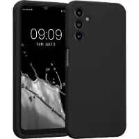 Kwmobile telefoonhoesje geschikt voor Samsung Galaxy A14 5G - TPU backcover met siliconen coating - Smartphone case in mat zwart