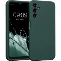 Kwmobile telefoonhoesje geschikt voor Samsung Galaxy A14 5G - TPU backcover met siliconen coating - Smartphone case in blauwgroen