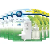 Ambi Pur 6x Elektrische Geurverspreiders 1 compartiment Starterkit + Navulling Morning Dew 20 ml