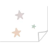PosterMonkey Poster kinderen - Wanddecoratie babykamer - Schilderij baby - Sterren - Pastel - Meiden - Jongens - 120x90 cm