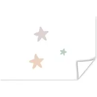 PosterMonkey Poster kinderen - Wanddecoratie babykamer - Schilderij baby - Sterren - Pastel - Meiden - Jongens - 120x80 cm