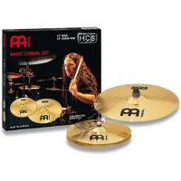 Meinl HCS Cymbal Set 14" Hi Hat & 18" Crash/Ride & Gear4music Stands Black