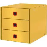 Leitz Opbergdoos A4 - - Click &amp; Store - 3 Lades - Geel - Duurzaam Karton