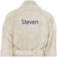 Yoursurprise Heren badstof badjas - met je naam - beige - L/XL