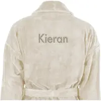 Yoursurprise Badstof badjas voor mannen - met je naam - Beige - S/M