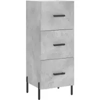 vidaXL Dressoir 34,5x34x90 cm bewerkt hout betongrijs