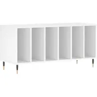 vidaXL Platenkast 100x38x48 cm bewerkt hout wit