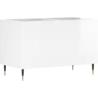 vidaXL Platenkast 74,5x38x48 cm bewerkt hout hoogglans wit