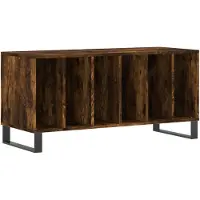vidaXL Platenkast 100x38x48 cm bewerkt hout gerookt eikenkleurig
