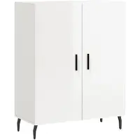 vidaXL Dressoir 69,5x34x90 cm bewerkt hout hoogglans wit
