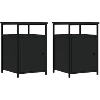 vidaXL Nachtkastjes 2 st 40x42x60 cm bewerkt hout zwart