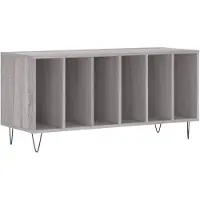 vidaXL Platenkast 100x38x48 cm bewerkt hout grijs sonoma eikenkleurig