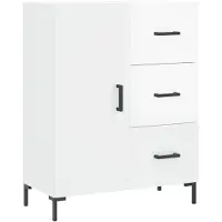 vidaXL Dressoir 69,5x34x90 cm bewerkt hout hoogglans wit