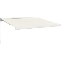 vidaXL Luifel uittrekbaar 3,5x2,5 m stof en aluminium crèmekleurig