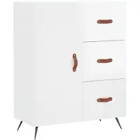 vidaXL Dressoir 69,5x34x90 cm bewerkt hout hoogglans wit
