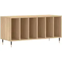 vidaXL Platenkast 100x38x48 cm bewerkt hout sonoma eikenkleurig