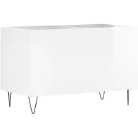vidaXL Platenkast 74,5x38x48 cm bewerkt hout hoogglans wit