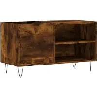 vidaXL Platenkast 85x38x48 cm bewerkt hout gerookt eikenkleurig