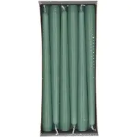 Enlightening Candles Dinerkaarsen - 12x stuks - groen - 8 branduren - 25 cm - kandelaar kaarsen - Dinerkaarsen