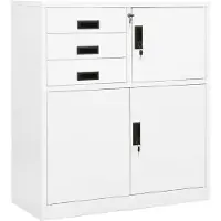 vidaXL Kantoorkast 90x40x102 cm staal wit