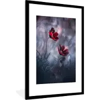 PosterMonkey Bloemen - Gras - Natuur - Fotolijst - Wanddecoratie - Poster - Poster in lijst - Muurdecoratie - 60x90 cm