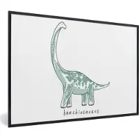 PosterMonkey Fotolijst incl. Poster - Kinderkamer - Dinosaurus - Brachiosaurus - Jongens - Meisjes - Kind - 30x20 cm - Posterlijst