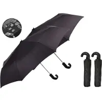 PD 2x - Mini Paraplu Opvouwbaar - Incl. opberghoes - Deluxe - Zwart - Mini Paraplu Handtas - Mini Paraplu Lichtgewicht - Miniparaplu