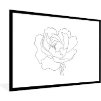 PosterMonkey Fotolijst - Bloem - Plant - Roos - Zwart - Wanddecoratie - 120x80 cm - Kader - Muurdecoratie